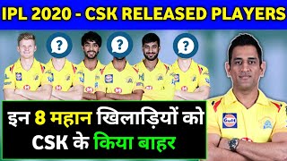 IPL 2020 : CSK Released These 5 Players Before IPL 2020 Auctions | Chennai Super Kings