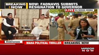 Watch: Devendra Fadnavis submits his resignation to Governor