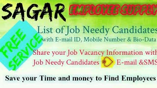 SAGAR     EMPLOYEE SUPPLY   ! Post your Job Vacancy ! Recruitment Advertisement ! Job Information 12