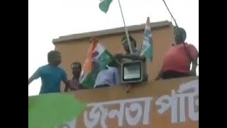West Bengal: After win in by-polls, TMC workers ‘capture’ 4 BJP offices and paint them green