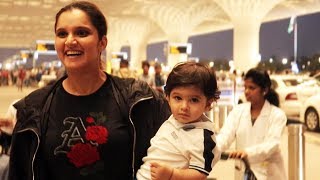 Tennis Sensation Sania Mirza Spotted With Son Izhan At Mumbai Airport