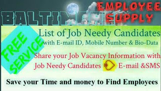 BALTIMORE     Employee SUPPLY ☆ Post your Job Vacancy 》Recruitment Advertisement ◇ Job Information ☆