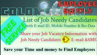 COLOMBO      Employee SUPPLY ☆ Post your Job Vacancy 》Recruitment Advertisement ◇ Job Information ☆□
