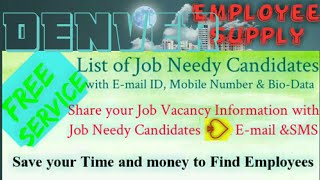DENVER       Employee SUPPLY ☆ Post your Job Vacancy 》Recruitment Advertisement ◇ Job Information ☆□