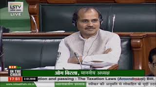 Shri Anurag Singh Thakur on The Taxation Laws (Amendment) Bill, 2019 in Lok Sabha: 02.12.2019
