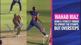 MSL 2019: Wahab Riaz's perfect yorker sends Roelof van der Merwe's stumps for a walk on a no-ball