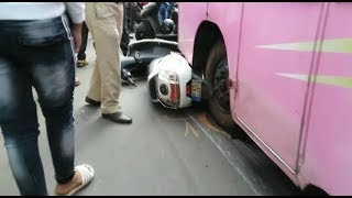 Watch: Local Bus And Scooter Meet With Head-On-Accident At Mapusa!