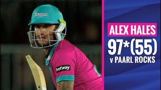 MSL 2019: Alex Hales' explosive innings of 97* vs Paarl Rocks