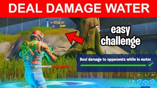 DEAL DAMAGE TO OPPONENTS WHILE IN WATER FORTNITE - CHAOS RISING MISSION EASY CHALLENGE