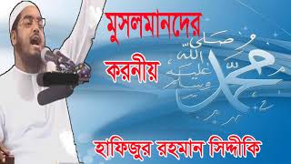 মুসলমানদের করনীয় কি ? Musolmander Koronio Ki | Mawlana Hafijur Rahman Siddiki | Bangla Waz mahfil