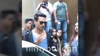 Tiger Jackie Shroff, Ananya Panday and Tara Sutaria at their movie's The Jawaani Song release event