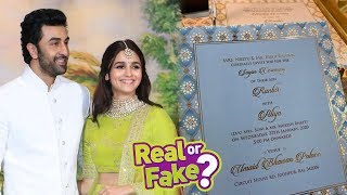Ranbir Kapoor, Alia Bhatt Wedding Card ? Fake or Real