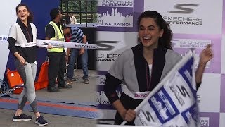 Tapsee Pannu Flagging Off The Mumbai Walkathon Marathon