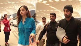 Cute Couple Ranbir Kapoor And Alia Bhatt Spotted At Airport