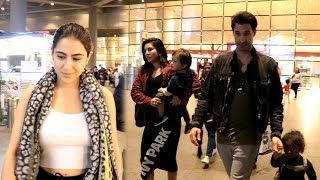 Sara Ali Khan & Sunny Leone Family Spotted At Airport