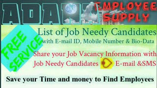 ADANA          Employee SUPPLY ☆ Post your Job Vacancy 》Recruitment Advertisement ◇ Job Information