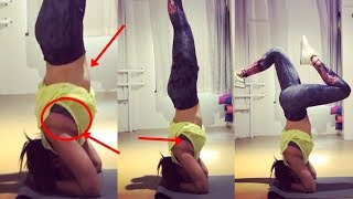 Sonakshi Sinha Gym workout Full Video Out Headstand Fitness Yoga Poses | News Remind