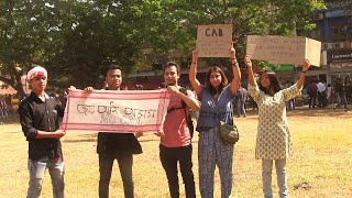 People of Assamese community protest at Azad Maidan against citizenship law