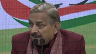 Pramod Tiwari addresses media in Congress HQ on the UP Law and order Situation