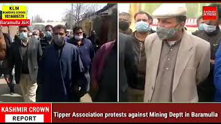 Tipper Association protests against Mining Deptt in Baramulla