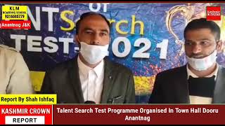 Talent Search Test Programme Organised In Town Hall Dooru Anantnag