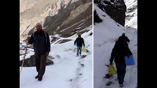 Covid vaccination drive: Medical team travels on foot to remote village in Kargil