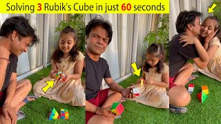 Rajpal Yadav Shocked By His Daughter Extraordinary talent. She Solving Rubik's Cube in Just 1 Min