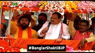 Immense public support to Shri JP Nadda’s (tag) roadshows in Bengal today.#BanglarShaktiBJP