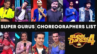 SUPER DANCER 4 | Super Gurus Names Full List 2021 | Meet the Choreographers