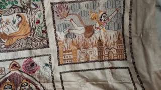 #watch video : Such a beautiful art on Ramayana with Kantha stitch