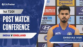Shreyas Iyer reacts after India's defeat in the first T20I vs England - Press Conference, IND vs ENG