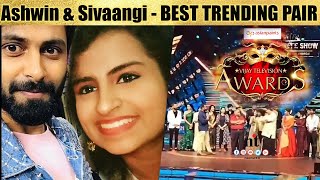 ????VIDEO: Ashwin & Sivaangi - ❤️ BEST TRENDING PAIR ❤️ - Watch 6th Annual Vijay Television Award 2021