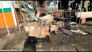 Fire | Deen Dayal kiosk burnt to ashes in Curchorem