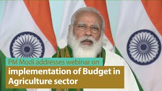 PM Modi addresses webinar on implementation of Budget in Agriculture sector | PMO