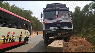 Accident | High speed tanker loses control at Patradevi