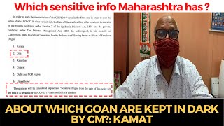 Which sensitive info Maharashtra has, and about which Goan are kept in dark by CM?: KAMAT