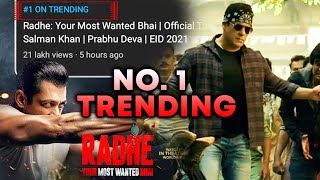 Radhe: Your Most Wanted Bhai TRENDING NO. 1 On Youtube | Bhai Salman Khan Ka Dhamaka | Eid 2021