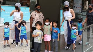 Sunny Leone Seen With her Cute Kids Asher, Nisha, and Noah Saying Hi To Media