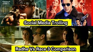 Radhe Trailer Vs Race 3 Trailer Comparison By Trollers, Bahut Trolling Ho Rahi Hai Salman Ke Khilaf