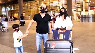 Arjun Bijlani With Family Spotted At Airport Arrival