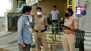 Hyderabad Police Checking For  Mask |@Sach News