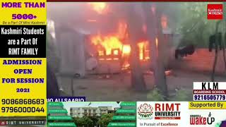 Residential House Completely Reduced To Ashes In Fire Incident At Dab Ganderbal.