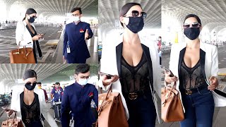 Garmi GIrl Nora Fatehi Perfectly Toned Body Looking Bold And Hot At Mumbai Airport
