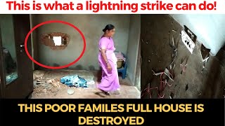 This is what a #lightning strike can do! This poor family's full house is destroyed