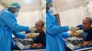 Viral Video of the day Doctor Feeding Food to Coronavirus Patient Huge Respect  ????