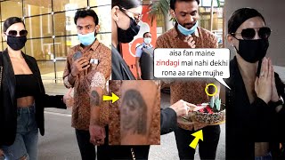 Nora Fatehi's crazy fan gets her face tattoo on his Hand surprises her With CAKE at airport