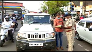 In Curchorem, Police were seen doing awareness about COVID and fined violators for not wearing masks