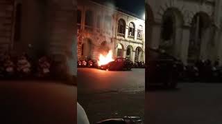 Car catches fire in front of Margao Municipality