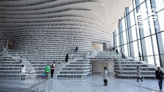 Futuristic Tianjin library's beautiful shelves are actually filled with fake books