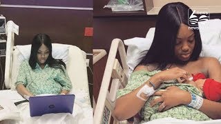 Woman in labor finishes college exam from hospital bed